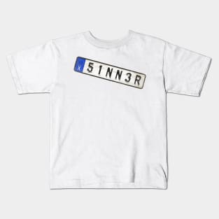 Sinner - License Plate Kids T-Shirt